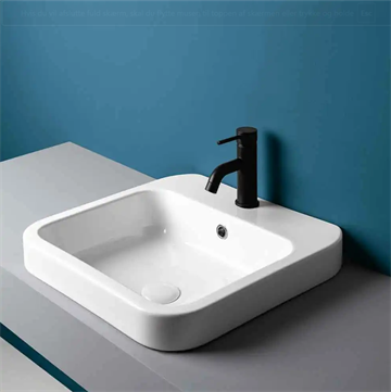 Lavabo Cosa 48 indbygget håndvask 48 x 48 cm m/hanehul, hvid